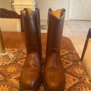 Classic Brown Leather Cowboy Boots